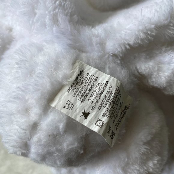 INF Inc. elephant plush lovey solid white, pink cheeks 12" square - Picture 9 of 9